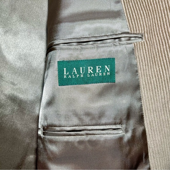 Lauren Ralph Lauren Blazer Size 44L Brown Corduroy 100% Cotton Jacket - Picture 4 of 11